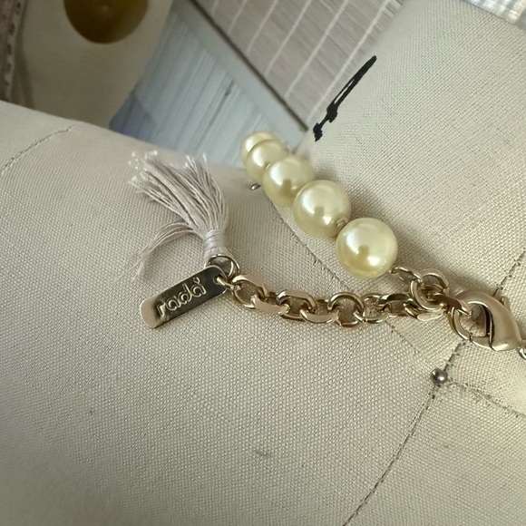 BHLDN Cream Pearl and Silver Crystal Necklace - Picture 6 of 6